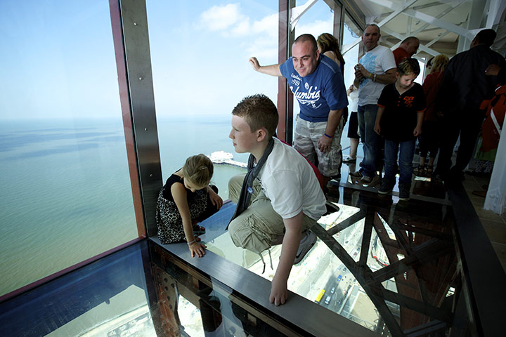 Blackpool Tower: Visitors try new glass skywalk