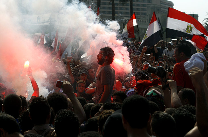 Egypt Riots: Egyptian Al Ahly soccer team Ultras fans during a protest ...