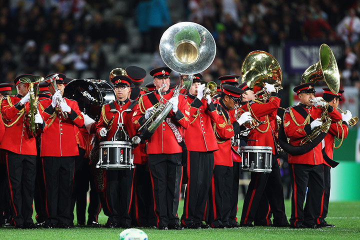 Argentina v England : Brass band ahead of the Argentina v England game