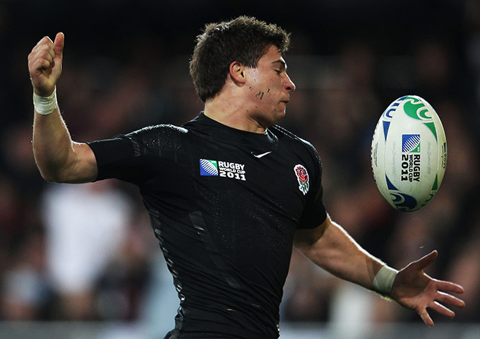Argentina v England : Ben Youngs celebrates his try