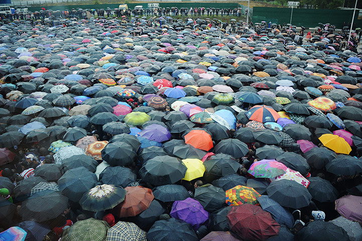 24 Hours: People at a ceremony for those killed in the Lokomotiv Yaroslav plane crash