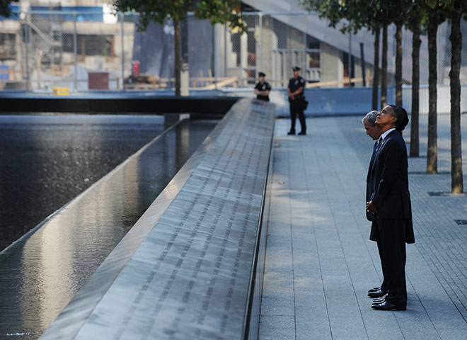 9/11 anniversary: George W. Bush and President Barack Obama visit the 9/11 memorial