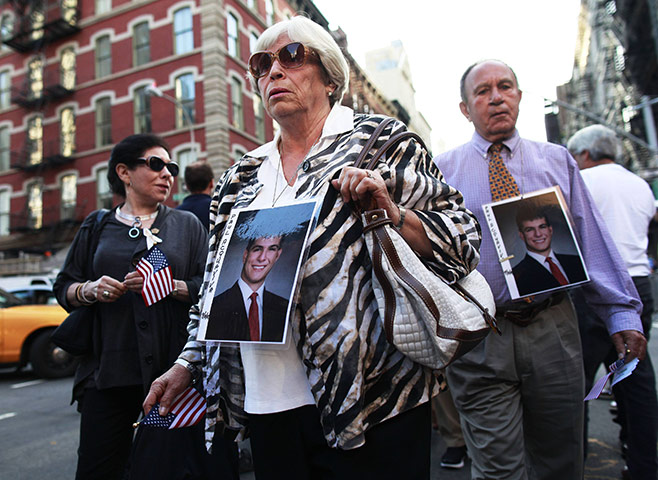 9/11 anniversary: Family members arrive at the check in area before the ceremonies