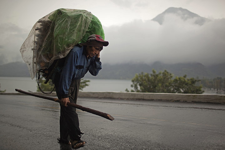 24 hours in pictures: A man carries home firewood for cooking