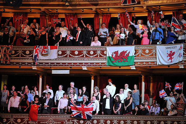 Last night of the Proms: Patriotic revellers wave flags at the Royal Albert Hall 