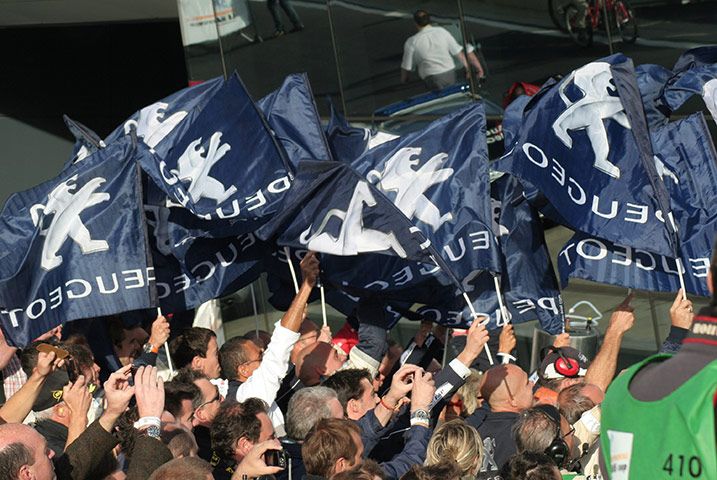 Le Mans at Silverstone: Peugeot supporters at Silverstone Le Mans Series