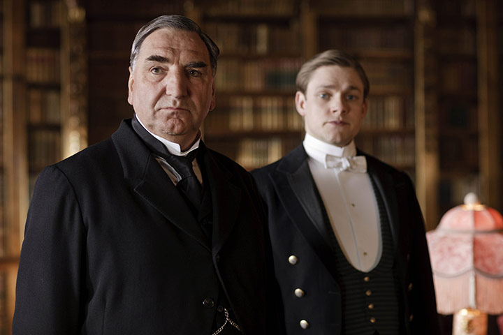 Downton Abbey series 2: Jim Carter as Mr Carson and Thomas Howes as William Mason