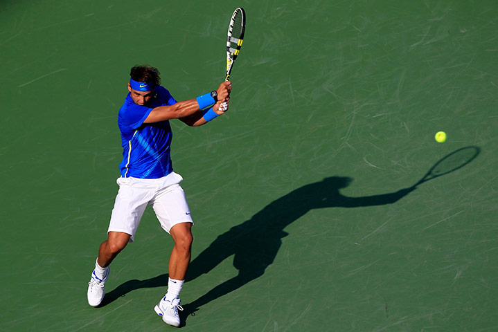 US Open final: Rafael Nadal returns to Novak Djokovic at the 2011 US Open Men's Final