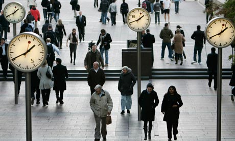 Street scene illustrating that people in street have say in pesnions funds