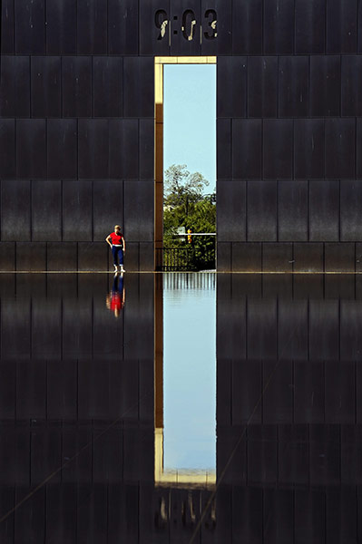 24 hours in pictures: Oklahoma City, US: Visitors walk through the Oklahoma City Memorial