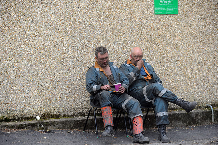 Wales miners update: 2 mine rescue workers take a break from the rescue effort, Wales