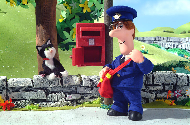 Postman Pat is 30: Pat and Jess at postbox