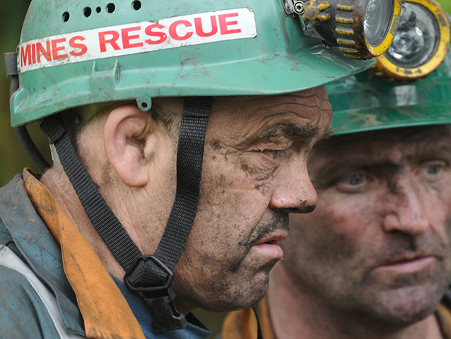 Gleision colliery rescue: Two mine rescue workers leave the Rhos community centre