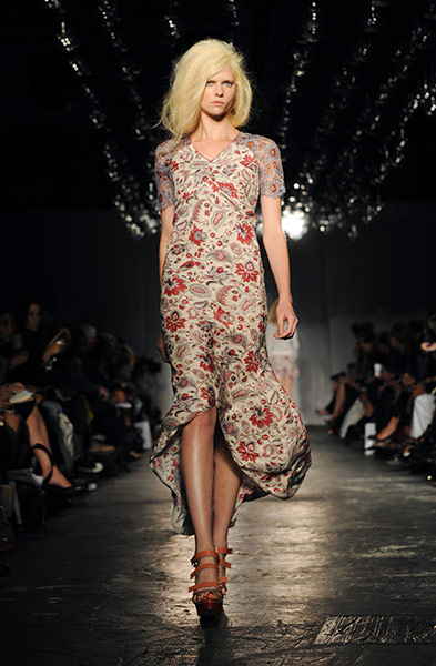 London Fashion Week Day 2: A model at the Clements Ribeiro Runway Spring/Summer 2012 show
