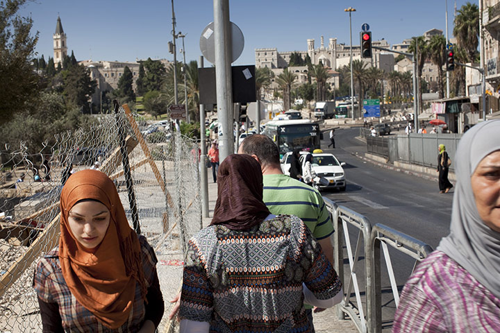 Levene West Bank: Women walk outside Jerusalem Old City