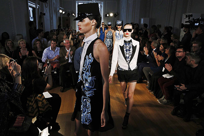 London Fashion: Models wear creations by Julien MacDonald
