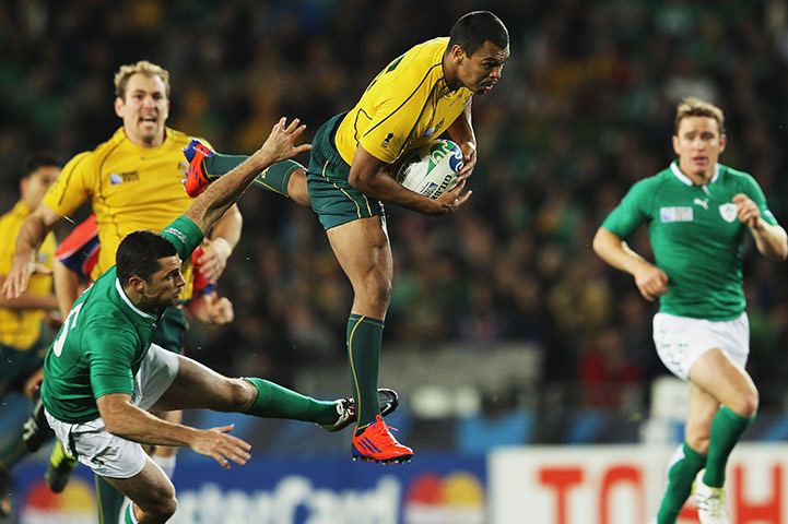 Australia v Ireland: Kurtley Beale takes a high ball against Ireland
