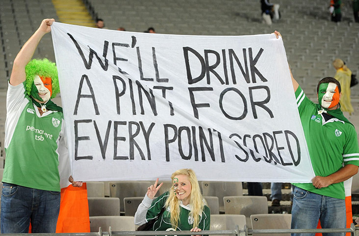 Australia v Ireland: Ireland fans celebrate after their victory against Australia