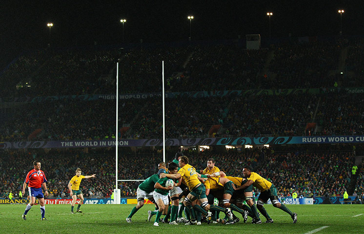 Australia v Ireland: Australia and Ireland scrummage