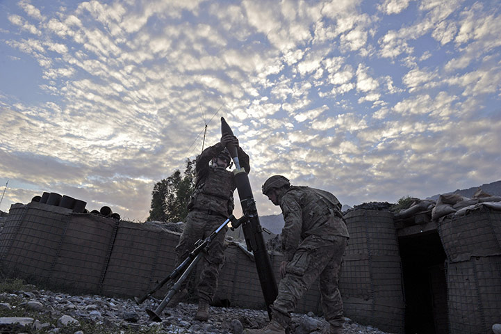 24 hours: Afghanistan: US army soldiers fire mortar rounds at insurgent positions