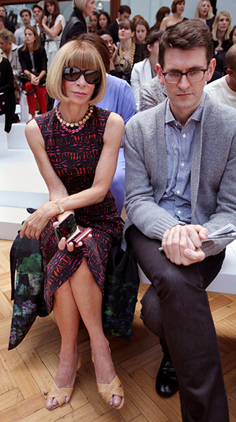 London Fashion week : Editor of US Vogue Anna Wintour at Nicole Farhi Spring/Summer 2012 show 