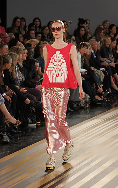 London Fashion week : A model walks the runway during the Unique show