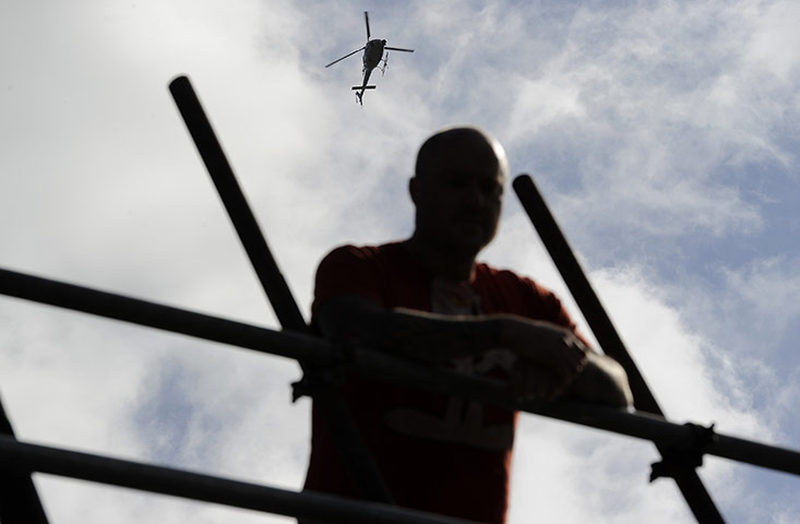 Dale Farm: a helicopter