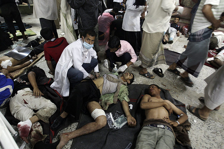yemen : Wounded anti-government protestors