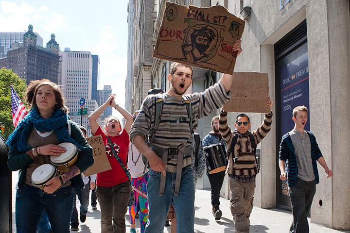 Wall Street protest: Protestors in New York