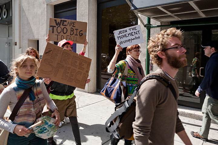 Wall Street protest: Anti-capitalist protestors in New York