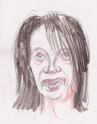 Steve Bell caricatures: Lynne FEatherstone caricature 