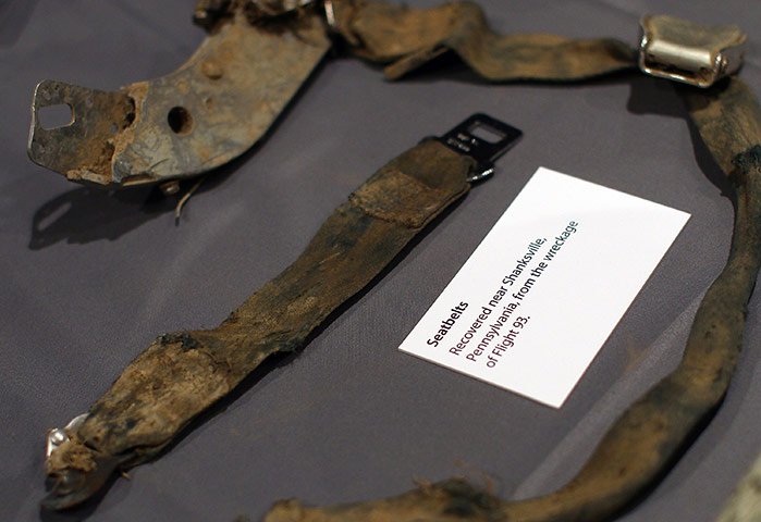 September 11 exhibition: Seatbelts from United Flight 93