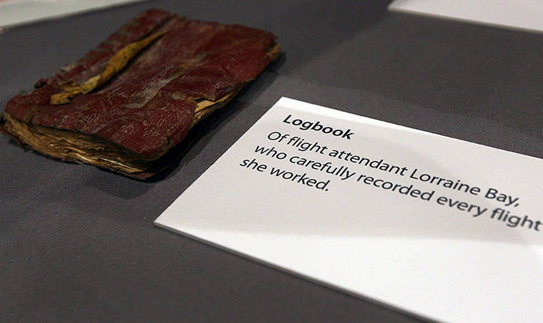 September 11 exhibition: A flight attendant's logbook belonging to Lorraine Bay