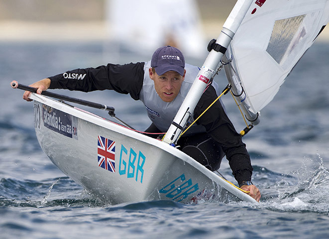 Team GB 2012 Sailors: Paul Goodison sailing his Laser at the Weymouth & Portland Regatta