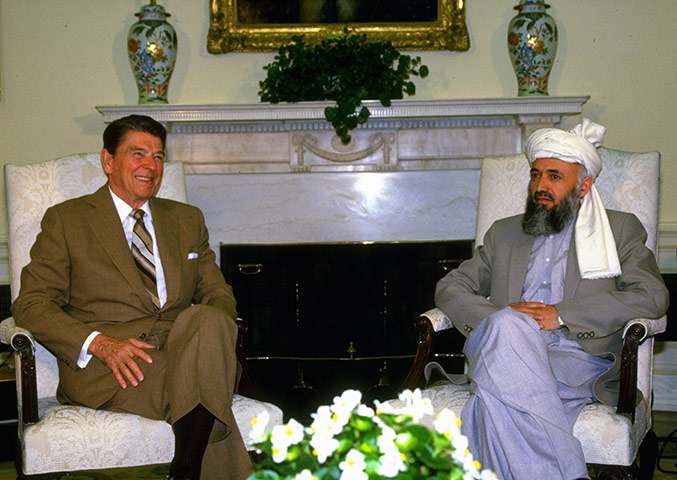 President Rabbani: 1986: President Reagan meets with Afghan Burhanuddin Rabbani