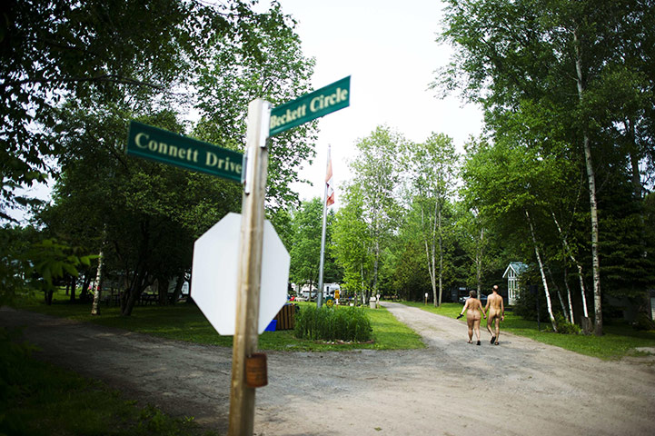 FTA: Mark Blinch: Park manager Karen Grant and her husband Bruce take their dog for a walk