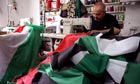 Nizam Kartullah makes Palestinian flags 21/9/11