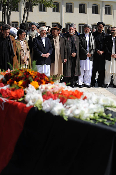 Rabbani funeral: Afghan President Hamid Karzai