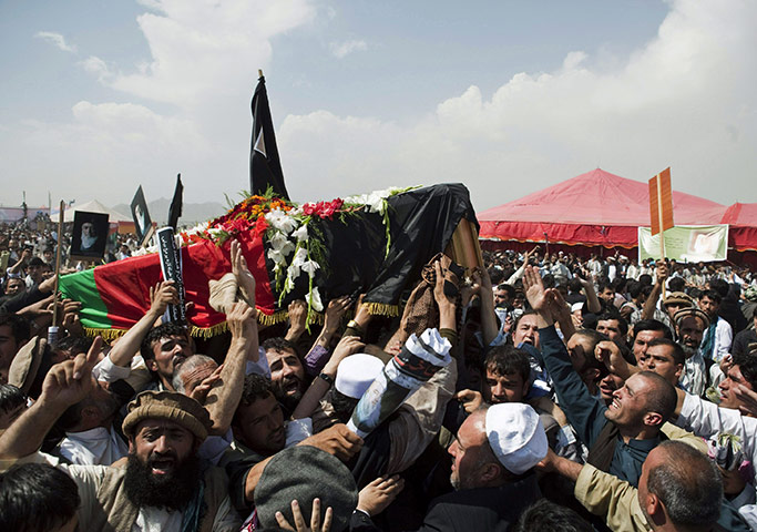 Rabbani funeral: burial ceremony on Wazir Akbar Khan hill in Kabul