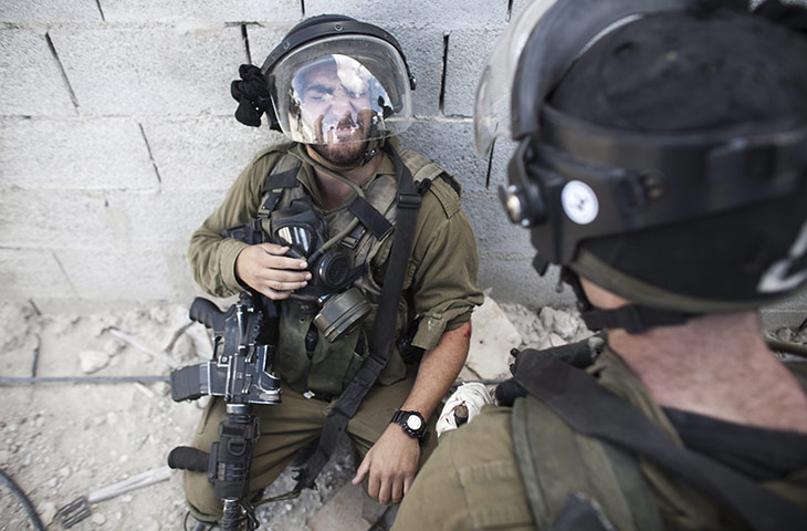 West Bank clashes: An injured Israeli soldier