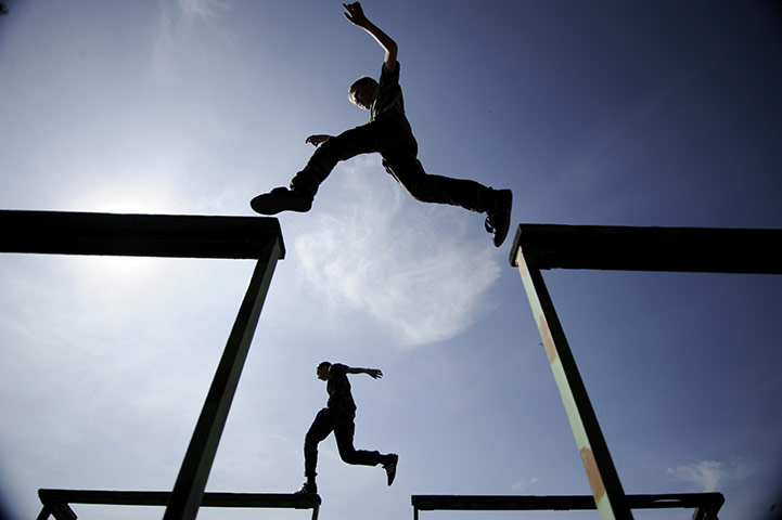 24 Hours: Students of a cadet military school do their physical exercises