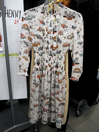 Prada: A car dress backstage