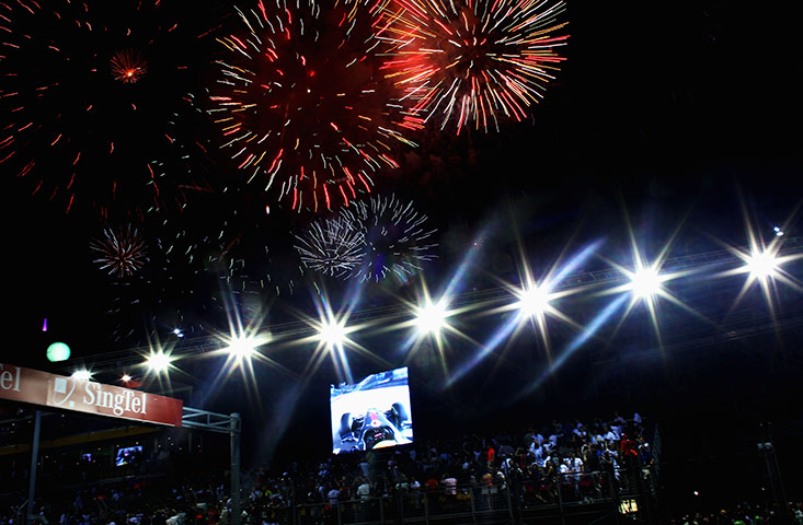 Singapore Grand Prix: Fireworks explode over the circuit as Sebastian Vettel wins in Singapore
