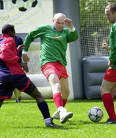 MP's playing football: 2002 Iain Duncan Smith playign football