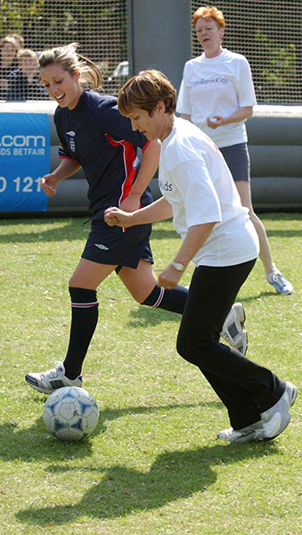 MP's playing football: 2004 Tessa Jowell in and female MP's five a side football match