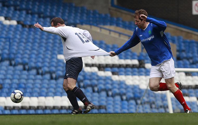 MP's playing football: 2009 Alastair Campbell charity football match at Stamford Bridge