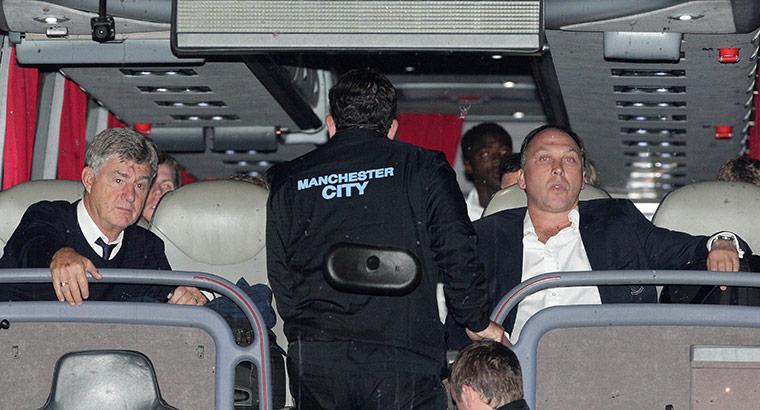 footy: Soccer - Manchester City Arrive at Manchester Airport