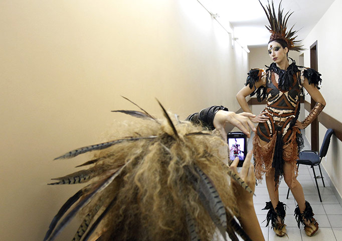 Alternative Hair Show: A model takes a picture of another model