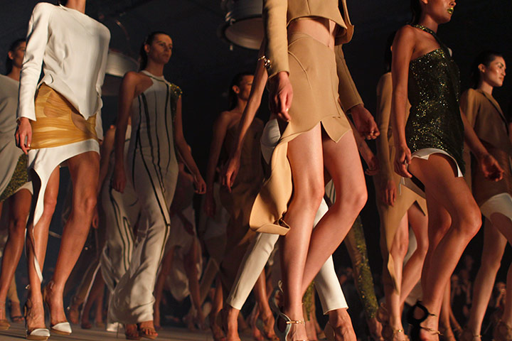 24 horus in pictures: Models as Thierry Mugler's show at Paris fashion week