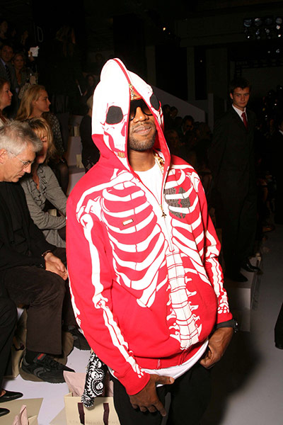 Kanye West: Kanye West at the Stella McCartney show show for Spring/Summer 2007, Paris